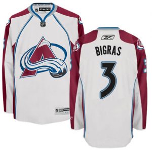 Pánské NHL Colorado Avalanche dresy 3 Chris Bigras Authentic Bílý Reebok Venkovní hokejové dresy