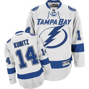 Pánské NHL Tampa Bay Lightning dresy 14 Chris Kunitz Authentic Bílý Reebok Venkovní hokejové dresy