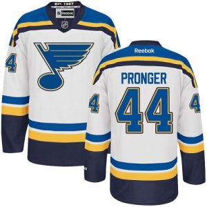 Dámské NHL St. Louis Blues dresy 44 Chris Pronger Authentic Bílý Reebok Venkovní hokejové dresy