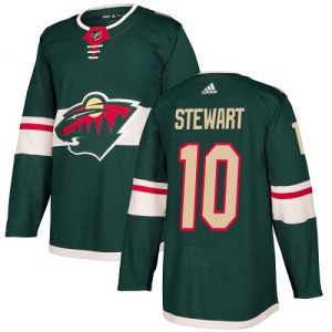 Pánské NHL Minnesota Wild dresy 10 Chris Stewart Authentic Zelená Adidas Domácí