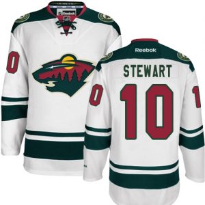 Pánské NHL Minnesota Wild dresy 10 Chris Stewart Authentic Bílý Reebok Venkovní hokejové dresy