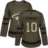 Dámské NHL Minnesota Wild dresy 10 Chris Stewart Authentic Zelená Adidas Salute to Service