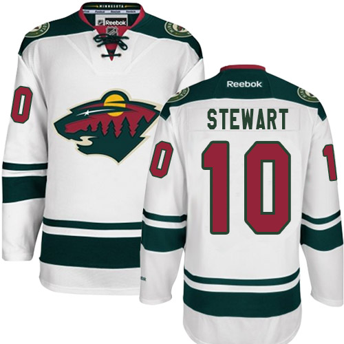 Dámské NHL Minnesota Wild dresy 10 Chris Stewart Authentic Bílý Reebok Venkovní hokejové dresy