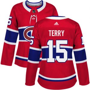 Dámské NHL Montreal Canadiens dresy 15 Chris Terry Authentic Červené Adidas Domácí