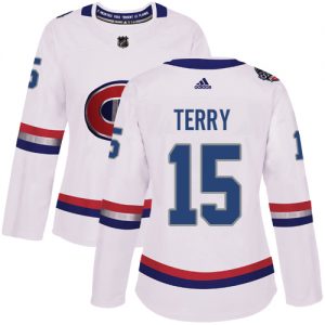 Dámské NHL Montreal Canadiens dresy 15 Chris Terry Authentic Bílý Adidas 2017 100 Classic