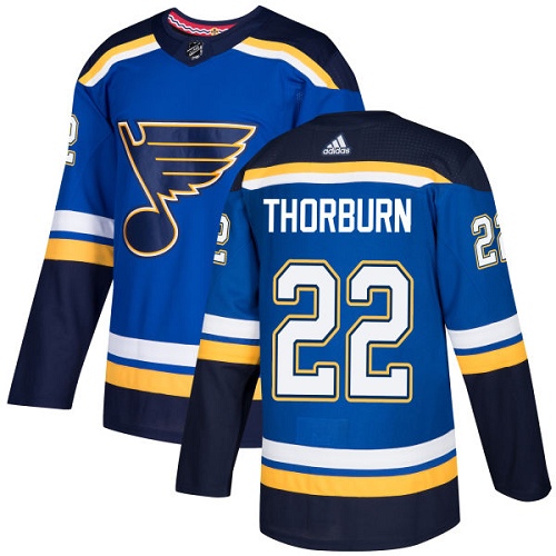 Pánské NHL St. Louis Blues dresy 22 Chris Thorburn Authentic královská modrá Adidas Domácí
