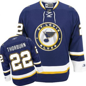 Dámské NHL St. Louis Blues dresy 22 Chris Thorburn Authentic Námořnická modrá Reebok Alternativní hokejové dresy