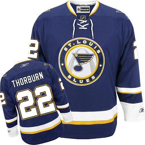 Dětské NHL St. Louis Blues dresy 22 Chris Thorburn Authentic Námořnická modrá Reebok Alternativní hokejové dresy