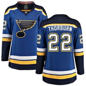 Dámské NHL St. Louis Blues dresy 22 Chris Thorburn Breakaway královská modrá Fanatics Branded Domácí