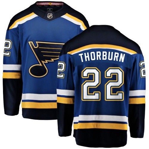 Dětské NHL St. Louis Blues dresy 22 Chris Thorburn Breakaway královská modrá Fanatics Branded Domácí