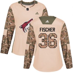 Dámské NHL Arizona Coyotes dresy 36 Christian Fischer Authentic Camo Adidas Veterans Day Practice