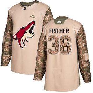 Dětské NHL Arizona Coyotes dresy 36 Christian Fischer Authentic Camo Adidas Veterans Day Practice