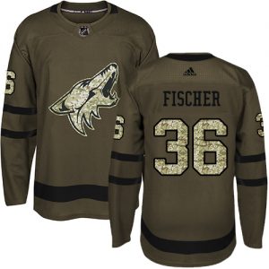 Dětské NHL Arizona Coyotes dresy 36 Christian Fischer Authentic Zelená Adidas Salute to Service