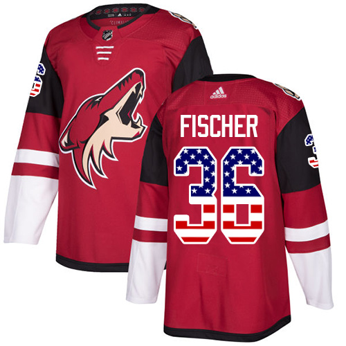 Dětské NHL Arizona Coyotes dresy 36 Christian Fischer Authentic Červené Adidas USA Flag Fashion