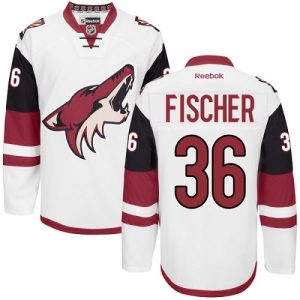 Dětské NHL Arizona Coyotes dresy 36 Christian Fischer Authentic Bílý Reebok Venkovní hokejové dresy