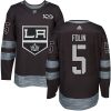 Pánské NHL Los Angeles Kings dresy 5 Christian Folin Authentic Černá Adidas 1917 2017 100th Anniversary