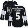 Dámské NHL Los Angeles Kings dresy 5 Christian Folin Authentic Černá Adidas Domácí