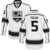 Dámské NHL Los Angeles Kings dresy 5 Christian Folin Authentic Bílý Reebok Venkovní hokejové dresy