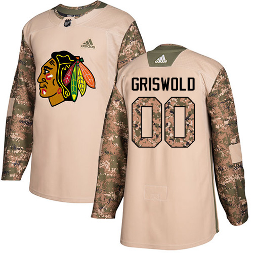 Dětské NHL Chicago Blackhawks dresy 00 Clark Griswold Authentic Camo Adidas Veterans Day Practice