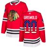 Dětské NHL Chicago Blackhawks dresy 00 Clark Griswold Authentic Červené Adidas USA Flag Fashion