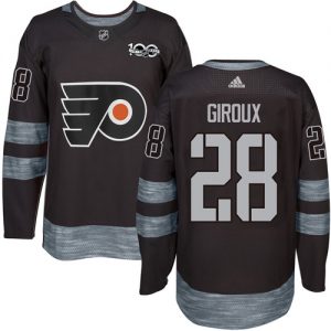 Pánské NHL Philadelphia Flyers dresy 28 Claude Giroux Authentic Černá Adidas 1917 2017 100th Anniversary