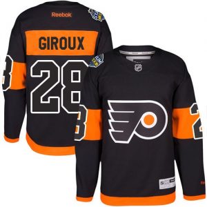 Pánské NHL Philadelphia Flyers dresy 28 Claude Giroux Authentic Černá Reebok 2017 Stadium Series