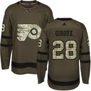 Pánské NHL Philadelphia Flyers dresy 28 Claude Giroux Authentic Zelená Adidas Salute to Service