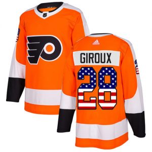 Pánské NHL Philadelphia Flyers dresy 28 Claude Giroux Authentic Oranžový Adidas USA Flag Fashion