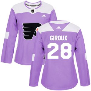 Dámské NHL Philadelphia Flyers dresy 28 Claude Giroux Authentic Nachový Adidas Fights Cancer Practice