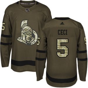 Dětské NHL Ottawa Senators dresy 5 Cody Ceci Authentic Zelená Adidas Salute to Service