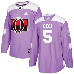 Dětské NHL Ottawa Senators dresy 5 Cody Ceci Authentic Nachový Adidas Fights Cancer Practice