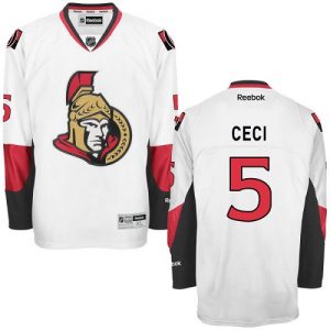 Dětské NHL Ottawa Senators dresy 5 Cody Ceci Authentic Bílý Reebok Venkovní hokejové dresy