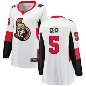 Dámské NHL Ottawa Senators dresy 5 Cody Ceci Breakaway Bílý Fanatics Branded Venkovní