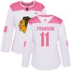 Dámské NHL Chicago Blackhawks dresy 11 Cody Franson Authentic Bílý Růžový Adidas Fashion