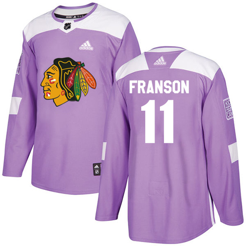 Dětské NHL Chicago Blackhawks dresy 11 Cody Franson Authentic Nachový Adidas Fights Cancer Practice