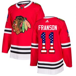 Dětské NHL Chicago Blackhawks dresy 11 Cody Franson Authentic Červené Adidas USA Flag Fashion