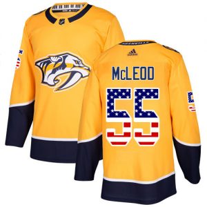 Pánské NHL Predators dresy 55 Cody McLeod Authentic Zlato Adidas Nashville USA Flag Fashion