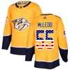 Dětské NHL Nashville Predators dresy 55 Cody McLeod Authentic Zlato Adidas USA Flag Fashion