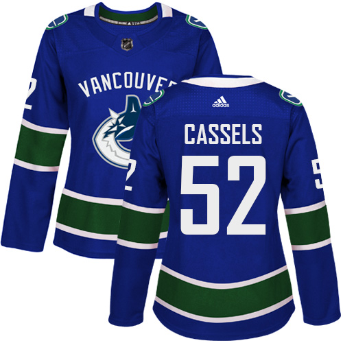 Dámské NHL Vancouver Canucks dresy 52 Cole Cassels Authentic modrá Adidas Domácí