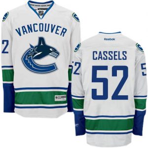 Dětské NHL Vancouver Canucks dresy 52 Cole Cassels Authentic Bílý Reebok Venkovní hokejové dresy