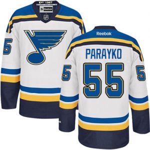 Dámské NHL St. Louis Blues dresy 55 Colton Parayko Authentic Bílý Reebok Venkovní hokejové dresy