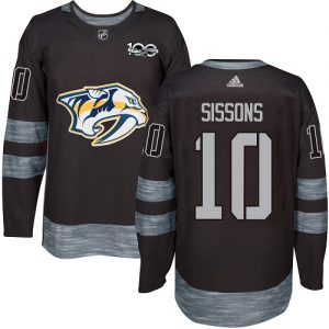 Pánské NHL Nashville Predators dresy 10 Colton Sissons Authentic Černá Adidas 1917 2017 100th Anniversary