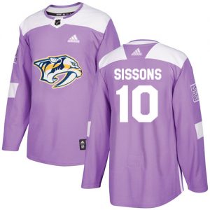 Pánské NHL Nashville Predators dresy 10 Colton Sissons Authentic Nachový Adidas Fights Cancer Practice