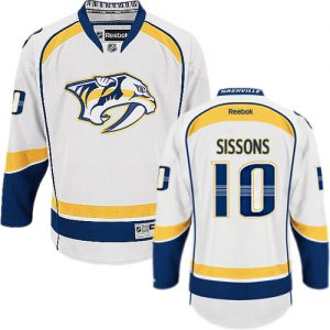 Pánské NHL Nashville Predators dresy 10 Colton Sissons Authentic Bílý Reebok Venkovní hokejové dresy