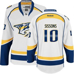 Dámské NHL Nashville Predators dresy 10 Colton Sissons Authentic Bílý Reebok Venkovní hokejové dresy