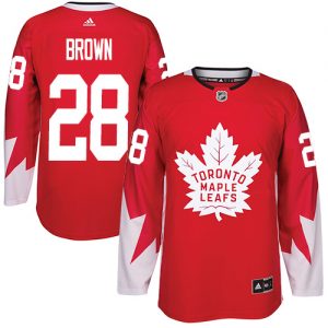 Pánské NHL Toronto Maple Leafs dresy 28 Connor Brown Authentic Červené Adidas Alternate