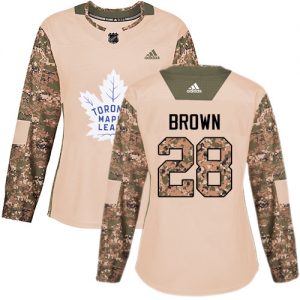 Dámské NHL Toronto Maple Leafs dresy 28 Connor Brown Authentic Camo Adidas Veterans Day Practice