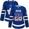Dámské NHL Toronto Maple Leafs dresy 28 Connor Brown Authentic královská modrá Adidas USA Flag Fashion