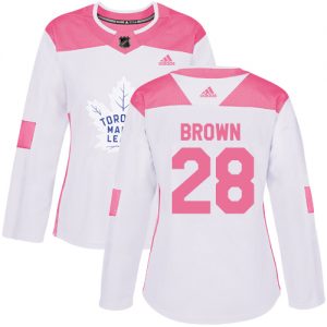 Dámské NHL Toronto Maple Leafs dresy 28 Connor Brown Authentic Bílý Růžový Adidas Fashion