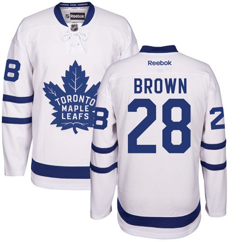 Dětské NHL Toronto Maple Leafs dresy 28 Connor Brown Authentic Bílý Reebok Venkovní hokejové dresy